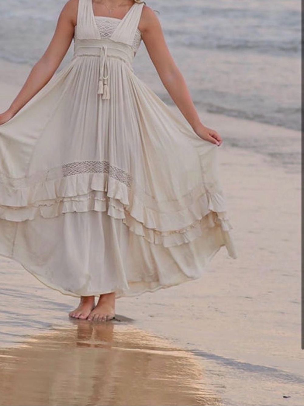 Free people dress- Santa Maria Maxi Dress-size small - summer khaki